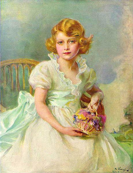 Philip Alexius de Laszlo Princess Elizabeth of York, currently Queen Elizabeth II of the United Kingdom, painted when she was seven years ol china oil painting image